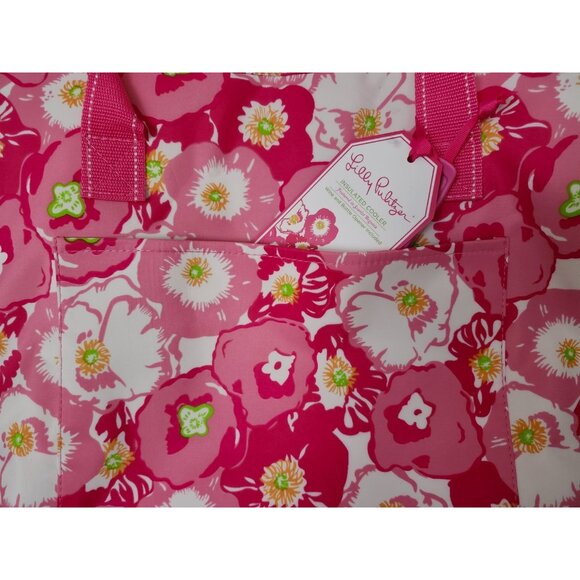 Lilly Pulitzer Scarlet Begonia Insulated Cooler Bag Cork Screw and bottle Opener - Picture 6 of 10